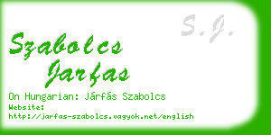 szabolcs jarfas business card